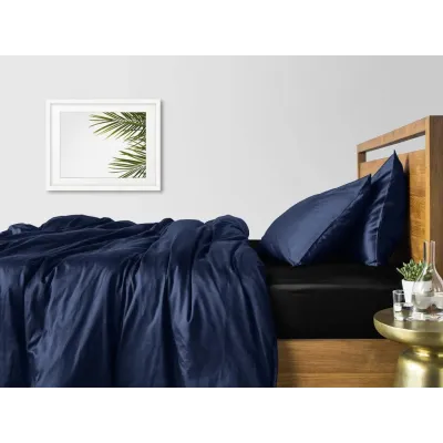 Евро постельное белье Dark Blue CS10 COSAS Антрацит 200х220 см