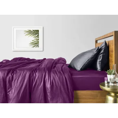 Полуторное постельное белье Violet CS2 COSAS серый 160х220 см