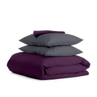 Полуторное постельное белье Violet CS2 COSAS серый 160х220 см