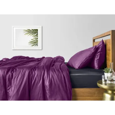 Семейный комплект постельного белья Violet CS4 COSAS Графит 2х160х220 см