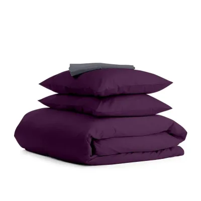 Семейный комплект постельного белья Violet CS4 COSAS Графит 2х160х220 см