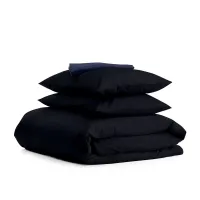 Півтораспальний комплект COSAS BLACK SATIN CS4 160х220 см Синій/Чорний Півтораспальний комплект COSAS BLACK SATIN CS4 160х220 см Синій/Чорний