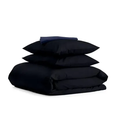 Півтораспальний комплект COSAS BLACK SATIN CS4 160х220 см Синій/Чорний