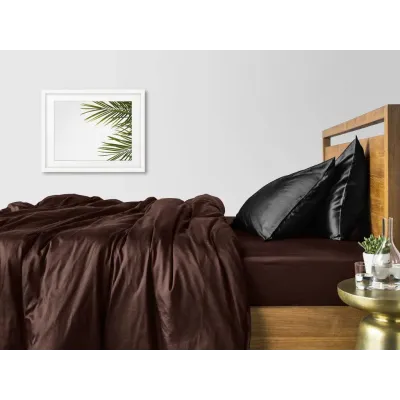 Півтораспальний комплект COSAS CHOCOLATE SATIN CS2 160х220 см Чорний/Шоколадний