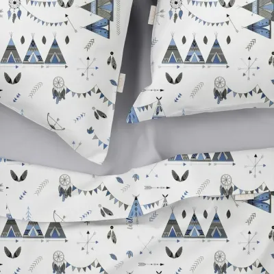 Евро комплект без простыни COSAS DREAM WIGWAMS Ранфорс 200х220 см Голубой Евро комплект без простыни COSAS DREAM WIGWAMS Ранфорс 200х220 см Голубой