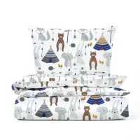 Підлітковий комплект без простирадла COSAS BEARS WIGWAMS Ранфорс 155х215 см Сірий Підлітковий комплект без простирадла COSAS BEARS WIGWAMS Ранфорс 155х215 см Сірий