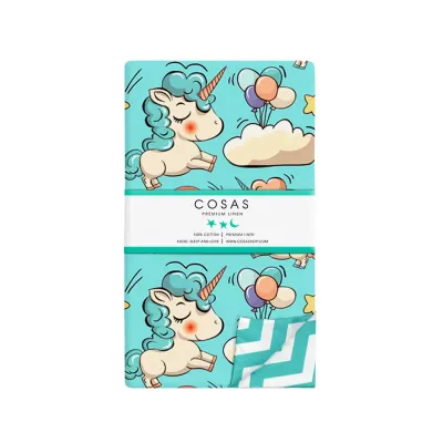 Детское постельное белье Mint Unicorn ZIG COSAS Мятный 110х140 см Детское постельное белье Mint Unicorn ZIG COSAS Мятный 110х140 см