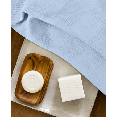 Рушник COSAS CUBE LIGHT BLUE Піке 75x130 см Блакитний Рушник COSAS CUBE LIGHT BLUE Піке 75x130 см Блакитний