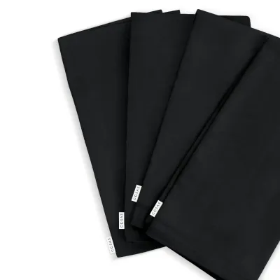 Набір серветок COSAS BLACK SATIN Сатин 35х35 см 4 шт Чорний