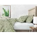 Двуспальный пододеяльник COSAS Olive Flowers Ранфорс 180х220 см Зеленый