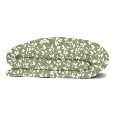 Півтораспальний комплект COSAS OLIVE FLOWERS Ранфорс 160х220 см Зелений