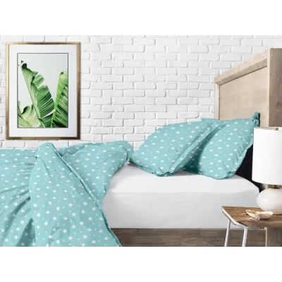 Півтораспальний комплект COSAS MINT STARFALL CS3 Ранфорс 160х220 см М'ятний