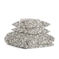 Семейный комплект на резинке COSAS BEIGE FLOWERS Ранфорс 2х160х220 см Бежевый/Серый Семейный комплект на резинке COSAS BEIGE FLOWERS Ранфорс 2х160х220 см Бежевый/Серый