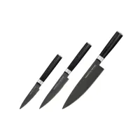 Набор из 3-х кухонных ножей Samura Mo-V Stonewash в подарочной коробке (SM-0220B)