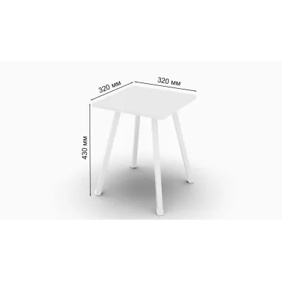 Табурет кухонный Ferrum-decor 430x320x320 Белый металл ДСП Белый 16 мм (TAB008)
