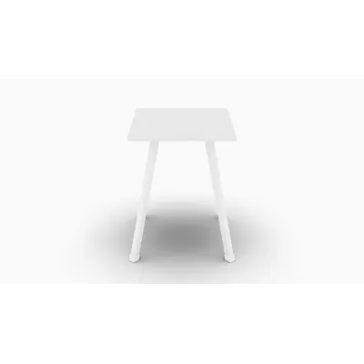Табурет кухонный Ferrum-decor 430x320x320 Белый металл ДСП Белый 16 мм (TAB008)