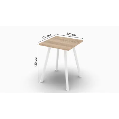 Табурет кухонный Ferrum-decor 430x320x320 Белый металл ДСП Дуб Сонома 16 мм (TAB011) Табурет кухонный Ferrum-decor 430x320x320 Белый металл ДСП Дуб Сонома 16 мм (TAB011)
