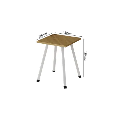 Табурет кухонный Ferrum-decor 430x320x320 Белый металл ДСП Дуб Артизан 16 мм (TAB013) Табурет кухонный Ferrum-decor 430x320x320 Белый металл ДСП Дуб Артизан 16 мм (TAB013)