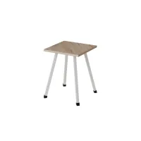 Табурет кухонный Ferrum-decor 430x320x320 Белый металл ДСП Дуб Сан-Марино 16 мм (TAB009)