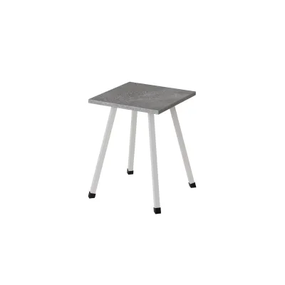 Табурет кухонный Ferrum-decor 430x320x320 Белый металл ДСП Бетон 16 мм (TAB014)