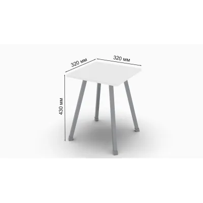 Табурет кухонный Ferrum-decor 430x320x320 Серый металл ДСП Белый 16 мм (TAB015)