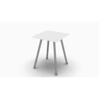 Табурет кухонный Ferrum-decor 430x320x320 Серый металл ДСП Белый 16 мм (TAB015)