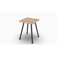 Табурет кухонный Ferrum-decor 430x320x320 Черный металл ДСП Дуб Сонома 16 мм (TAB004)