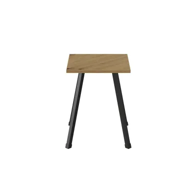 Табурет кухонный Ferrum-decor 430x320x320 Черный металл ДСП Дуб Артизан 16 мм (TAB006)