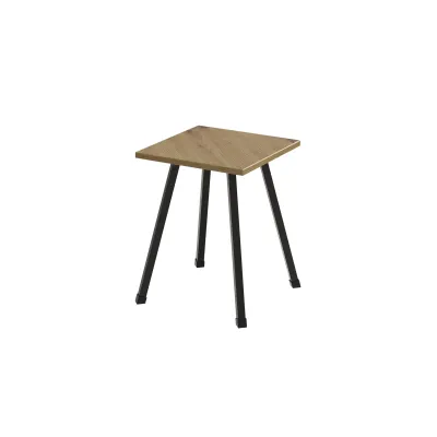 Табурет кухонный Ferrum-decor 430x320x320 Черный металл ДСП Дуб Артизан 16 мм (TAB006)