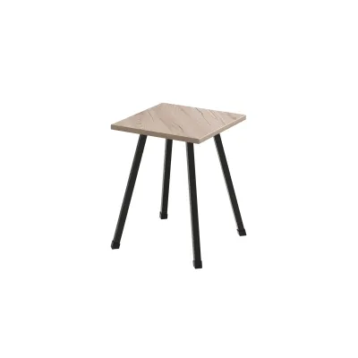Табурет кухонный Ferrum-decor 430x320x320 Черный металл ДСП Дуб Сан-Марино 16 мм (TAB002)