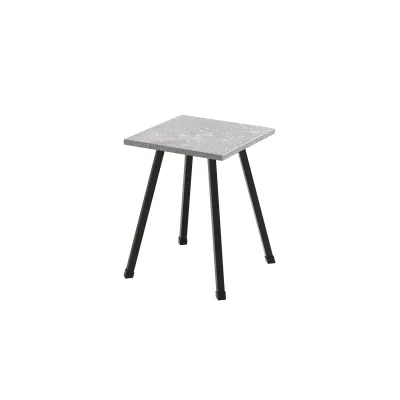 Табурет кухонный Ferrum-decor 430x320x320 Черный металл ДСП Бетон 16 мм (TAB007)
