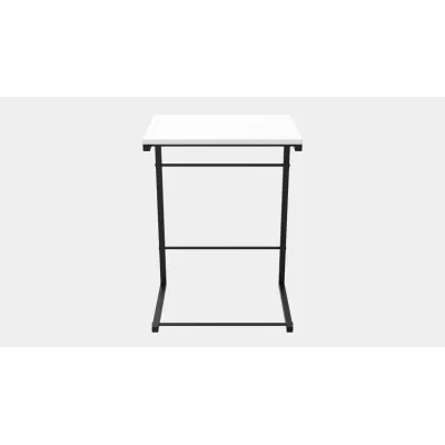 Столик приставной Терри Ferrum-decor 650x440x330 Черный металл ДСП Белый 16 мм (TERR001)