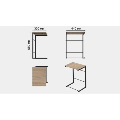 Столик приставной Терри Ferrum-decor 650x440x330 Черный металл ДСП Дуб Сонома 16 мм (TERR004) Столик приставной Терри Ferrum-decor 650x440x330 Черный металл ДСП Дуб Сонома 16 мм (TERR004)