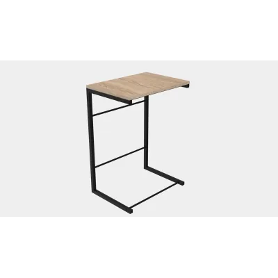 Столик приставной Терри Ferrum-decor 650x440x330 Черный металл ДСП Дуб Сонома 16 мм (TERR004)