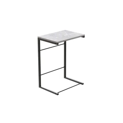 Столик приставной Терри Ferrum-decor 650x440x330 Черный металл ДСП Бетон 16 мм (TERR007)