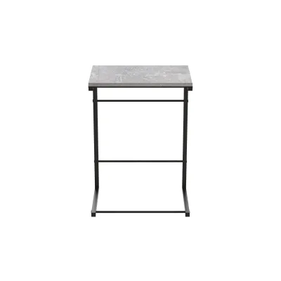 Столик приставной Терри Ferrum-decor 650x440x330 Черный металл ДСП Бетон 16 мм (TERR007)