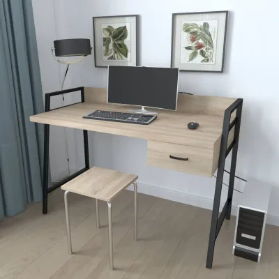 Письмовий стіл Ferrum-decor Комфорт 75x100x60 см Бежево-черный (KOMF004)