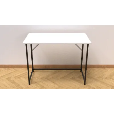 Стол раскладной Морис Ferrum-decor 750x1000x600 Черный металл ДСП Белый 16 мм (MORI001)