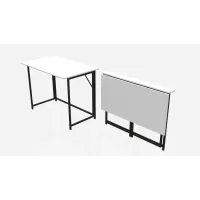 Стол раскладной Морис Ferrum-decor 750x1000x600 Черный металл ДСП Белый 16 мм (MORI001)
