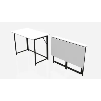 Стол раскладной Морис Ferrum-decor 750x1000x600 Черный металл ДСП Белый 16 мм (MORI001)