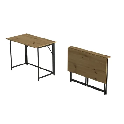 Стол раскладной Морис Ferrum-decor 750x1000x600 Черный металл ДСП Дуб Артизан 16 мм (MORI006)