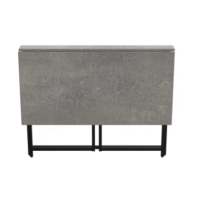 Стол раскладной Морис Ferrum-decor 750x1000x600 Черный металл ДСП Бетон 16 мм (MORI007)