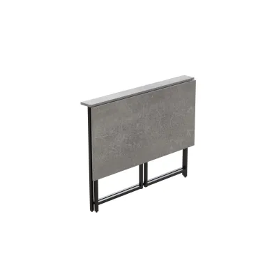 Стол раскладной Морис Ferrum-decor 750x1000x600 Черный металл ДСП Бетон 16 мм (MORI007)