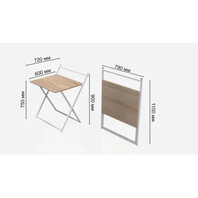 Стол трансформер Компакт 1 Ferrum-decor 750x790x720 Белый металл ДСП Дуб Сонома 16 мм (KOM111) Стол трансформер Компакт 1 Ferrum-decor 750x790x720 Белый металл ДСП Дуб Сонома 16 мм (KOM111)