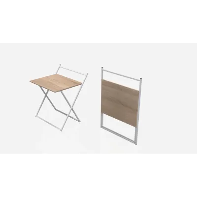 Стол трансформер Компакт 1 Ferrum-decor 750x790x720 Белый металл ДСП Дуб Сонома 16 мм (KOM111)