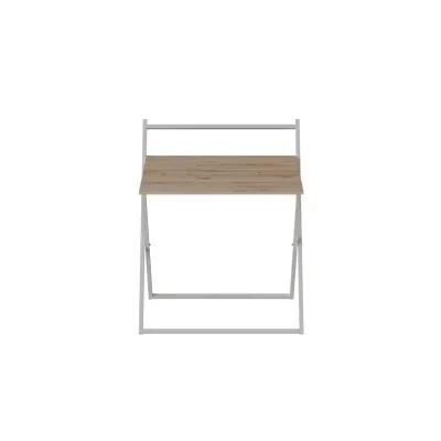 Стол трансформер Компакт 1 Ferrum-decor 750x790x720 Белый металл ДСП Дуб Сан-Марино 16 мм (KOM109)