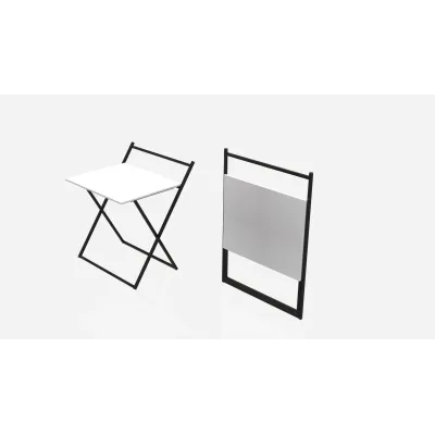 Стол трансформер Компакт 1 Ferrum-decor 750x790x720 Черный металл ДСП Белый 16 мм (KOM101)