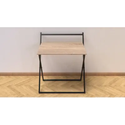 Стол трансформер Компакт 1 Ferrum-decor 750x790x720 Черный металл ДСП Дуб Сонома 16 мм (KOM104)