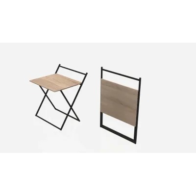 Стол трансформер Компакт 1 Ferrum-decor 750x790x720 Черный металл ДСП Дуб Сонома 16 мм (KOM104)