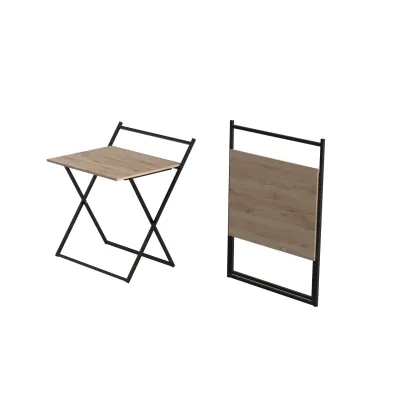 Стол трансформер Компакт 1 Ferrum-decor 750x790x720 Черный металл ДСП Дуб Сан-Марино 16 мм (KOM102)
